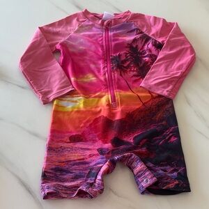 Nano Pink and Orange Kids Swim Rashguard